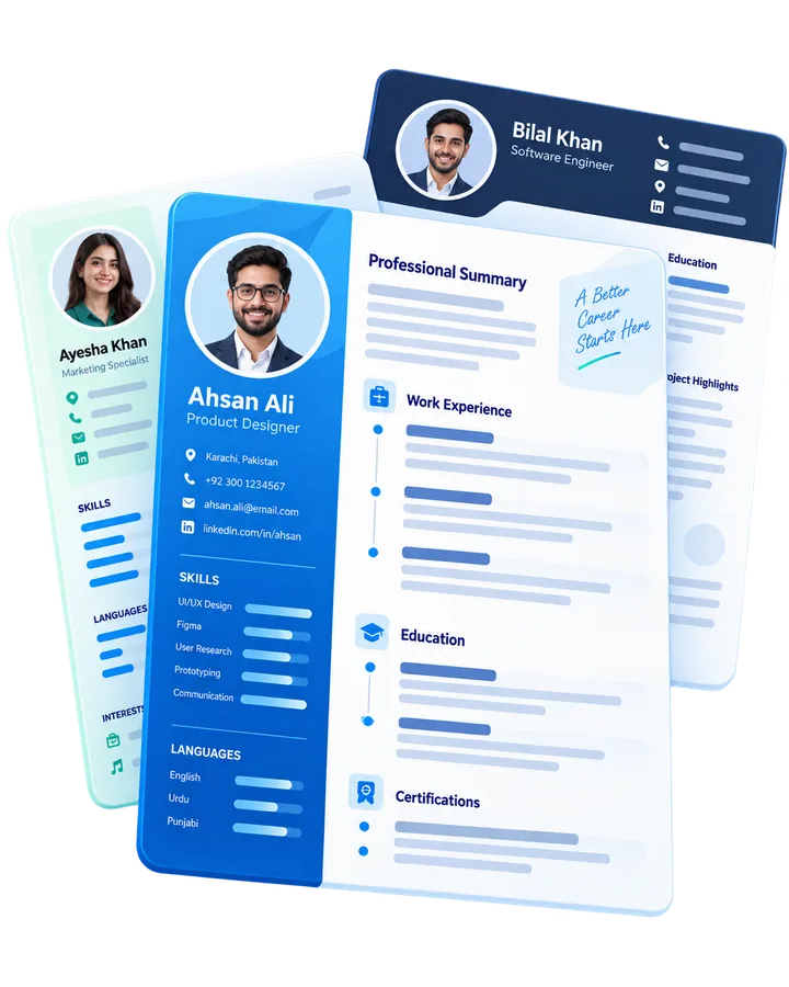Resume template thumbnails